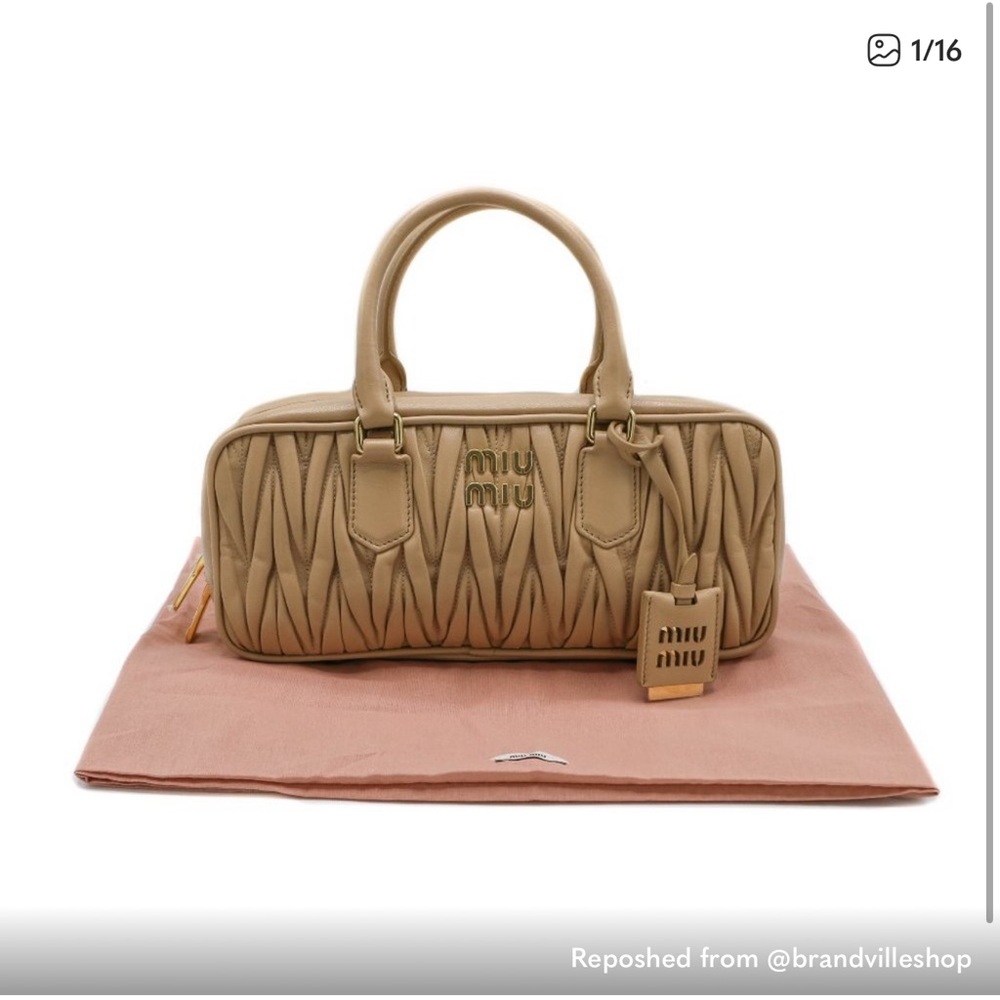 Miu Miu Quilted Satchel in Light Beige - Picture 16 of 16